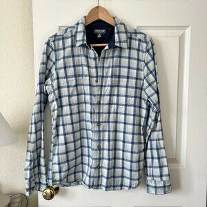 Toad & Co Flannagan Slim Fit Shirt Men’s S 100% Organic Cotton Blue Plaid